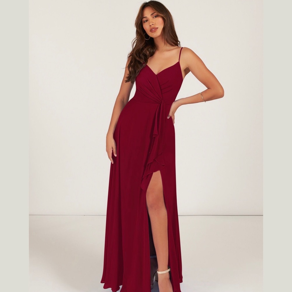 Azazie Akita Burgundy Bridesmaid Dress - Custom Sizing